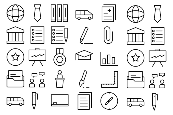 Education and School Icons: Visual Clarity