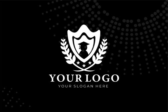 Isolated Black and White Education Logo