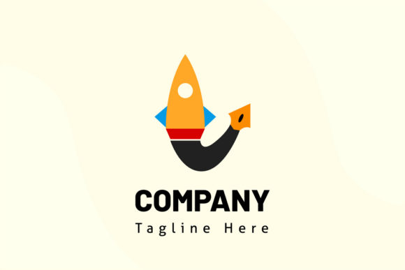 Rocket Pen Illustration Logo Template Guide