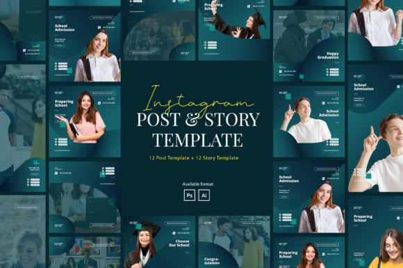 School Elegant Instagram Post and Story Templates